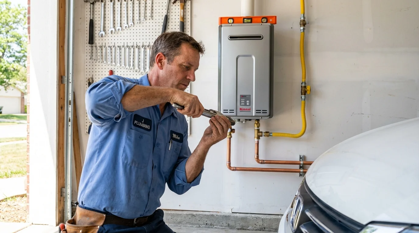 Tankless water heater installation by a Johns Plumbing LLC plumber in Coats